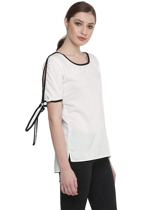 Hapuka Women White American Crepe Solid Top