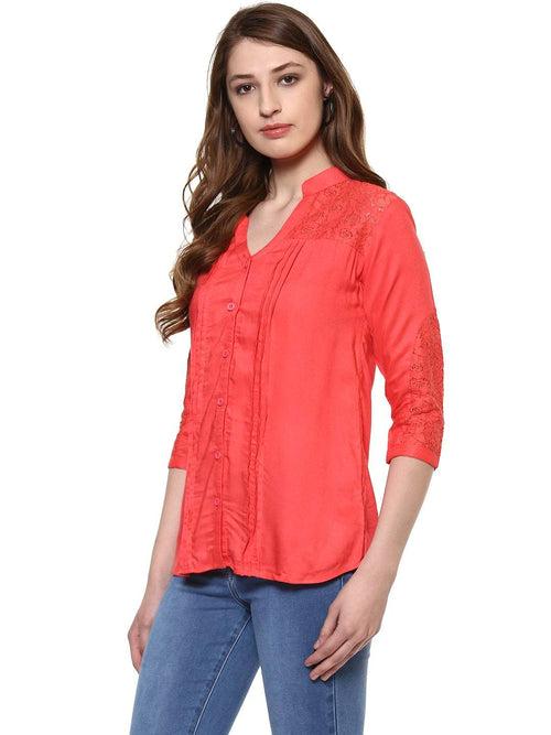 Hapuka Women Pink Rayon Solid Top