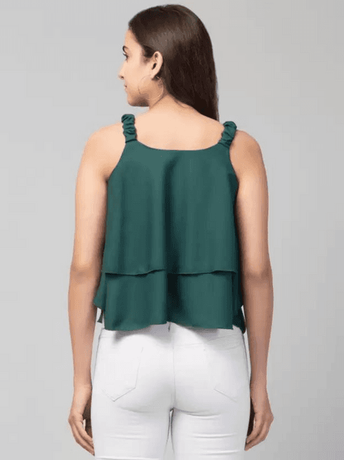 Hapuka Women Sleeveless Crepe Solid Top