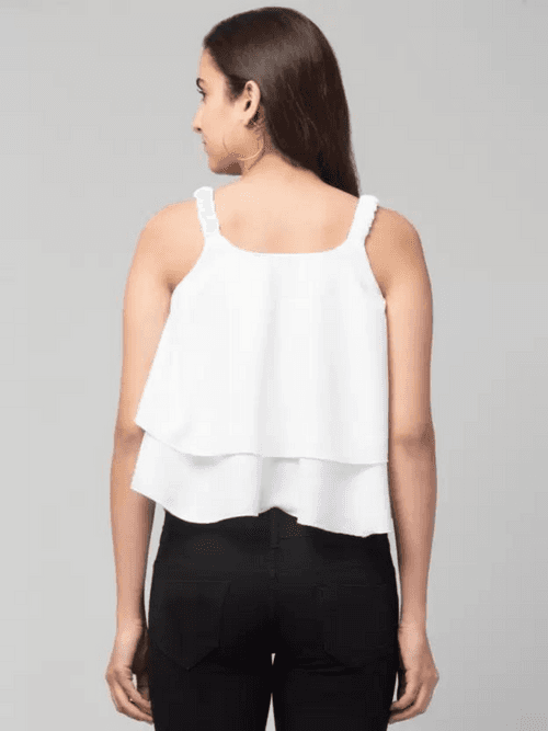 Hapuka Women Sleeveless Crepe Solid Top