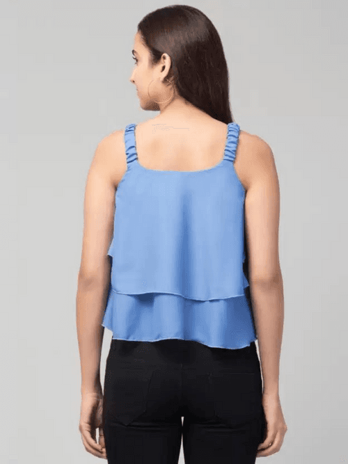 Hapuka Women Sleeveless Crepe Solid Top