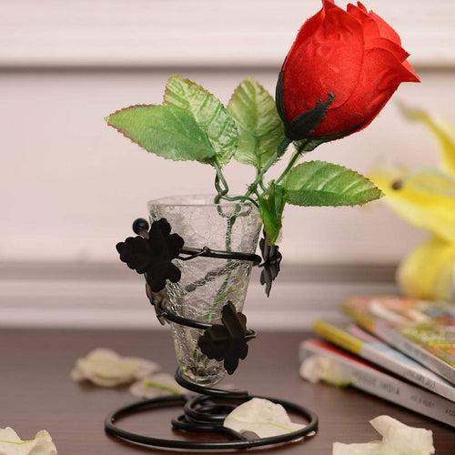 Hapuka Wrought Iron & Glass Flower Vase