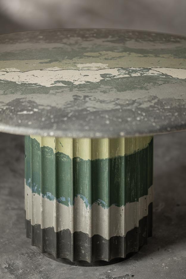 Green Fluted Base Dining Table