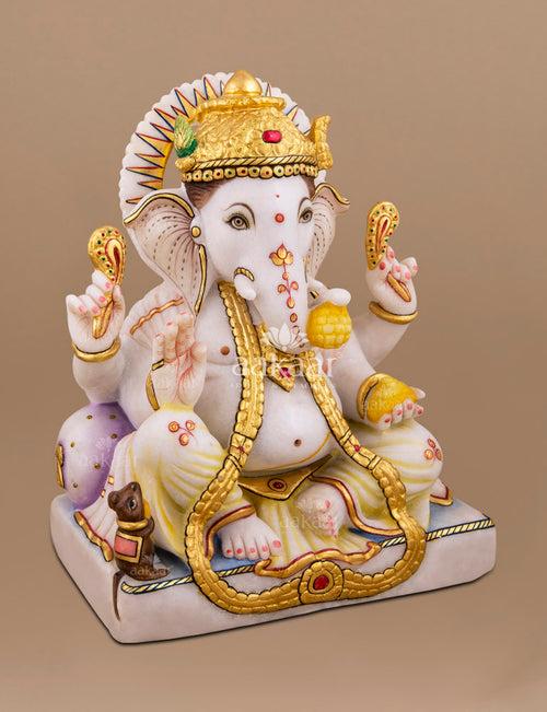 Marble Murti Ganesh 11"