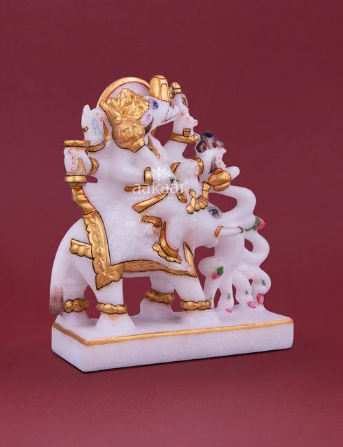 Jain Idol Manibhadra in Pure Marble 5"