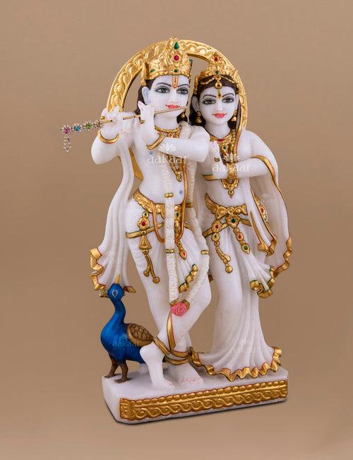 Marble Murti Radha Krishna 14"