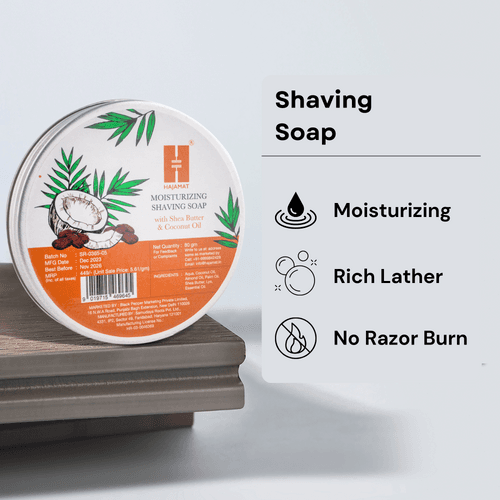 Hajamat Essential Shaving Kit for Men | Shaving Set for men Includes Shave Soap, Wooden Shaving Brush & Aftershave Lotion