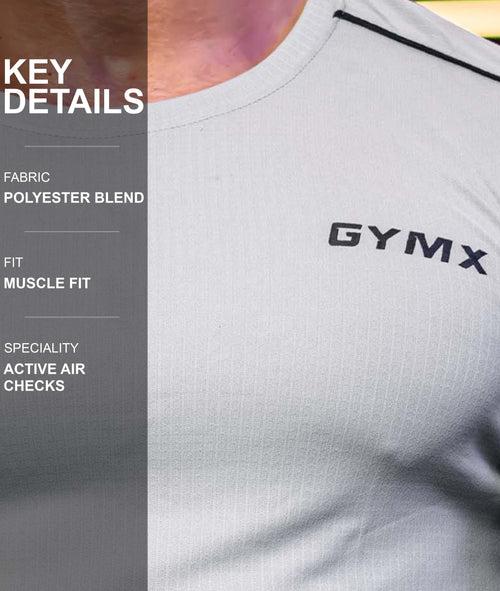 Active Air Checks GymX Tee: Cloud Grey