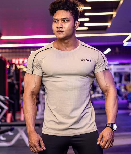 Active Air Checks GymX Tee: Elite Beige