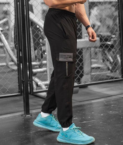 GymX Raw Cargo Joggers: Mythos Black