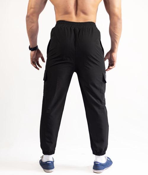 GymX Raw Cargo Joggers: Mythos Black