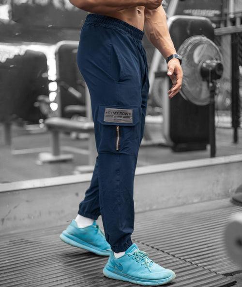 GymX Raw Cargo Joggers: Airforce Blue