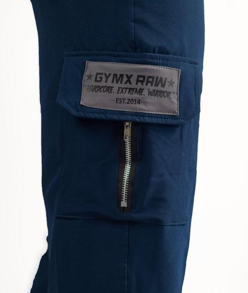 GymX Raw Cargo Joggers: Airforce Blue