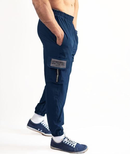 GymX Raw Cargo Joggers: Airforce Blue