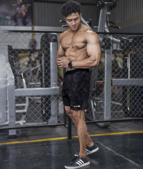 Vitality GymX Shorts: Black Camo - Sale