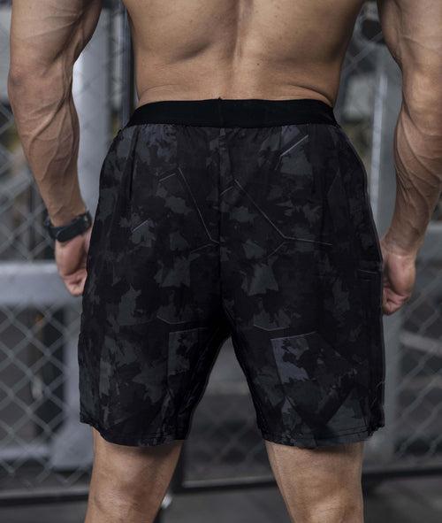 Vitality GymX Shorts: Black Camo - Sale