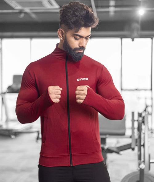 Velocity GymX Thumbhole Jackets: Striking Maroon