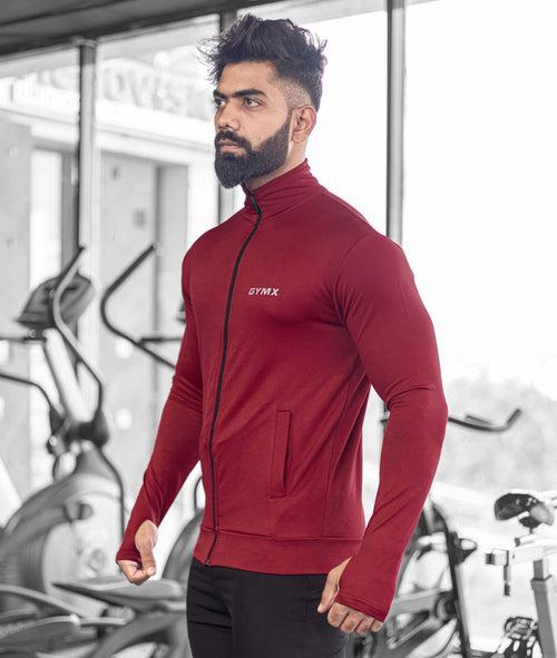 Velocity GymX Thumbhole Jackets: Striking Maroon