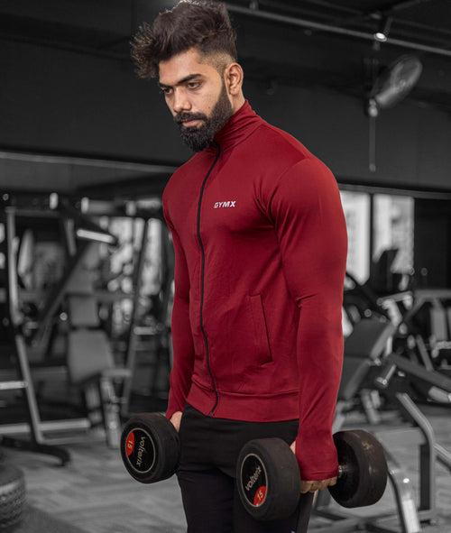 Velocity GymX Thumbhole Jackets: Striking Maroon