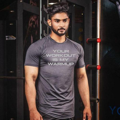 Anchor Grey Your Workout Is My Warmup Muscle Fit Tee- Essential Series- Sale