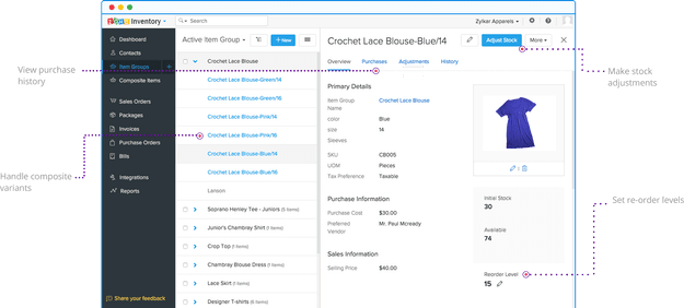 Zoho Inventory Management