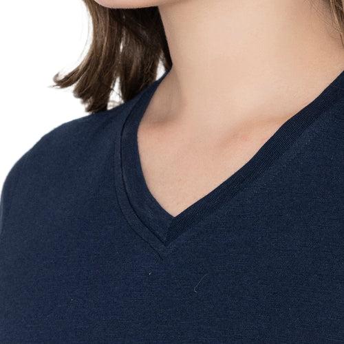 Women's Dark Navy Cotton T-Shirt