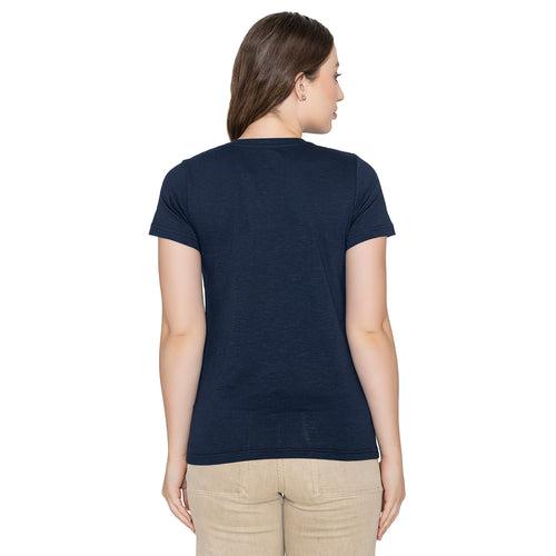 Women's Dark Navy Cotton T-Shirt