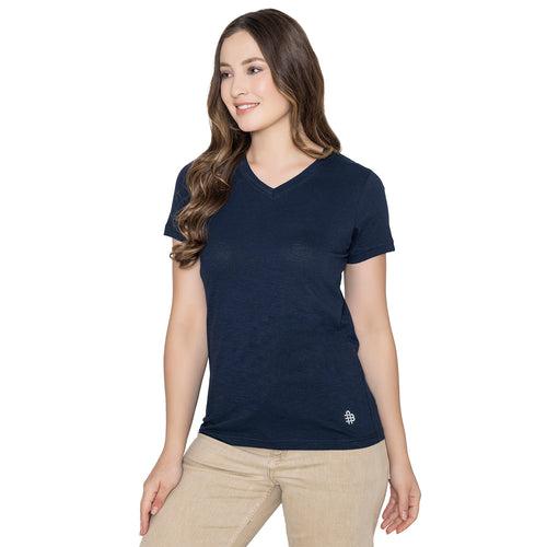 Women's Dark Navy Cotton T-Shirt