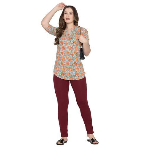 Women Soft Cotton Kurti Pant - Dk. Maroon