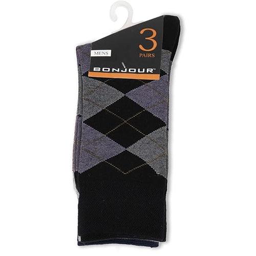 Men Socks - Argyle Style Multicolored Designer Crew Length Socks