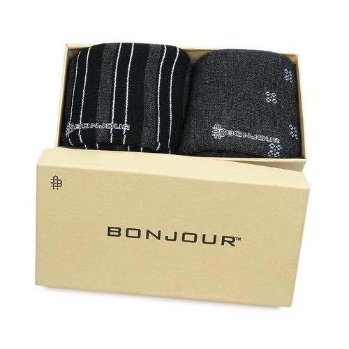 Men's Multicolored Cushioned Crew Woolen Socks - Pack of 2