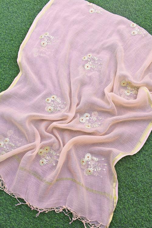 Kota Doria Dupatta with Pittan & Meena Work Embroidery