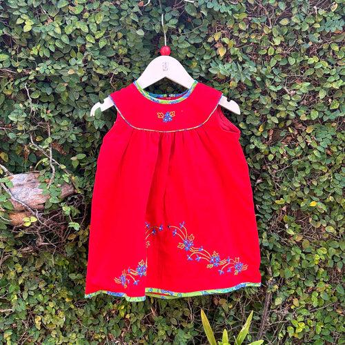 Enchanting Floral Red Baby Dress