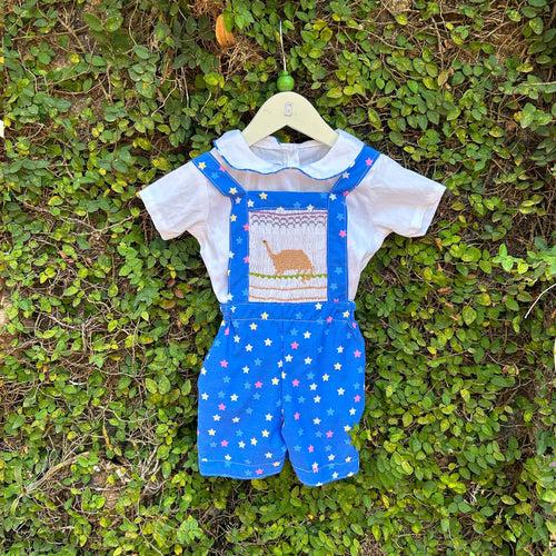 Starry Dino Adventure: Baby Dungaree Set