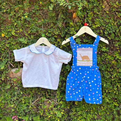 Starry Dino Adventure: Baby Dungaree Set