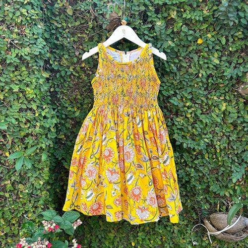 Sweet Summer Block Printed Cotton Frock