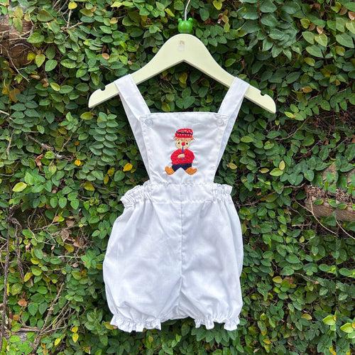 Happy Jimmy Hand Embroidered White Romper