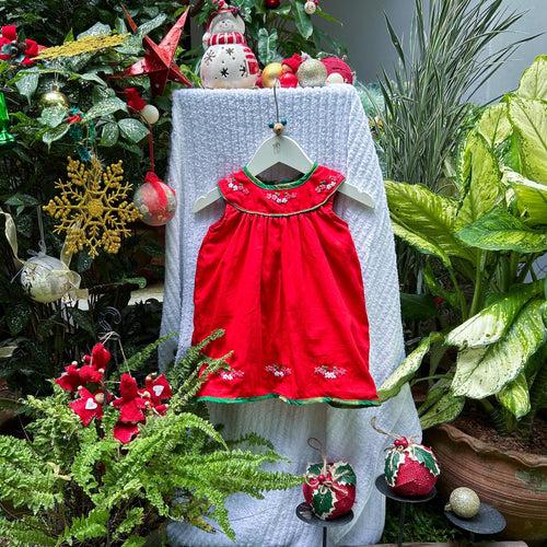 Dazzling Red Dress with Bullion Flowers