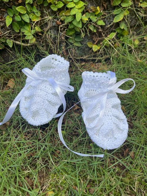 Cute Baby Shoes in Crochet White