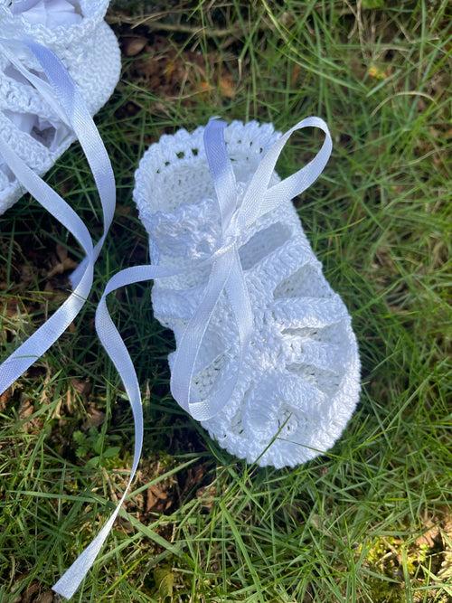 Cute Baby Shoes in Crochet White