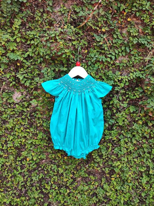 VIBRANT SMOCKED YOKE ROMPER