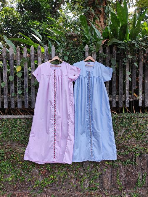 Comfy Embroidered Front Open Nighty Wear