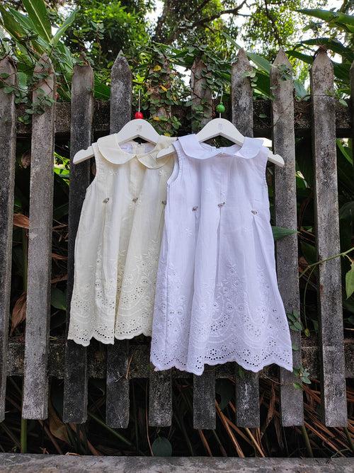 Elegant Embroidered Fabric Cotton Baby Dress