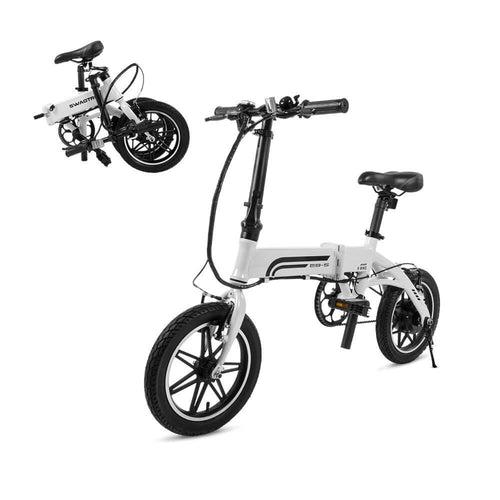 Swagtron SwagCycle EB-5 Lightweight Aluminum Folding Electric Bike with Pedals