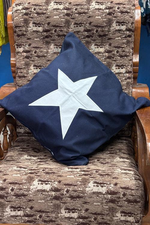 Navy blue cotton cushion cover