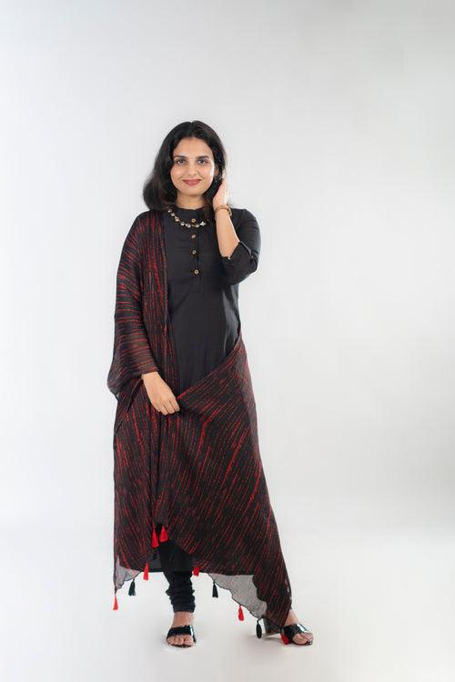 Black club cotton slitted lining kurti MBS-R226