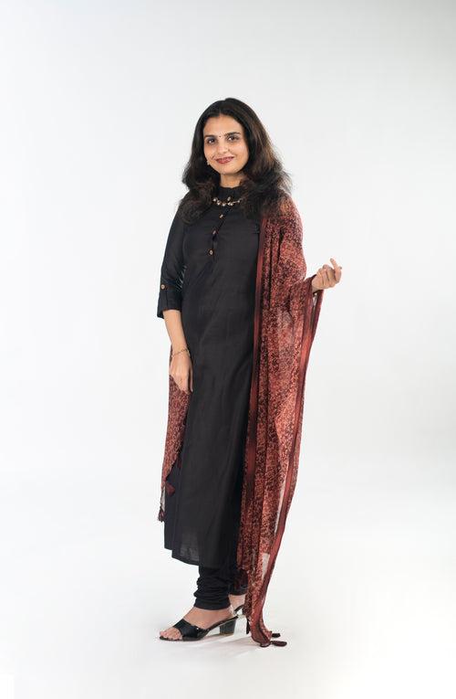 Black club cotton slitted lining kurti MBS-R226