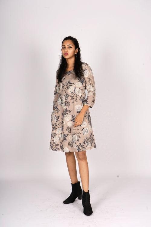 Teens - Tropical printed Frock with pockets  in cotton flex MBS R29