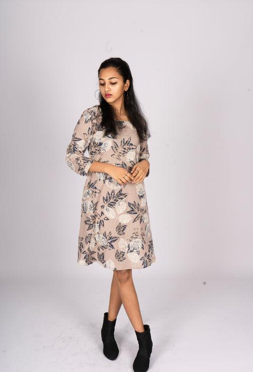 Teens - Tropical printed Frock with pockets  in cotton flex MBS R29