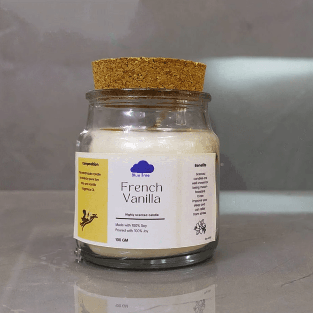 French Vanilla Soy Wax Candle In Cork Jar